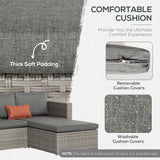 Poly Rattan Wicker 3 Pieces Conversation Chaise Lounge Garden Sofa Set - Velmora