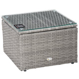Poly Rattan Wicker 3 Pieces Conversation Chaise Lounge Garden Sofa Set - Velmora