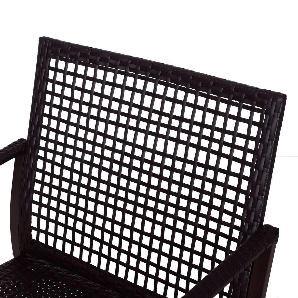 Poly Rattan Wicker 3 Pieces Garden Bistro Set With 2 Rocking Chairs - Velmora