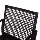 Poly Rattan Wicker 3 Pieces Garden Bistro Set With 2 Rocking Chairs - Velmora