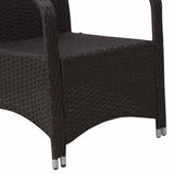 Poly Rattan Wicker 3 Pieces Garden Bistro Set With Furniture Cover - Velmora