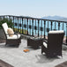 Poly Rattan Wicker 3 Pieces Garden Bistro Set With Furniture Cover - Velmora