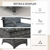 Poly Rattan Wicker 3 Pieces Garden Bistro Set With Furniture Cover - Velmora