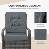 Poly Rattan Wicker 3 Pieces Garden Bistro Set With Furniture Cover - Velmora
