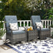 Poly Rattan Wicker 3 Pieces Garden Bistro Set With Furniture Cover - Velmora
