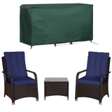 Poly Rattan Wicker 3 Pieces Garden Bistro Set With Furniture Cover - Velmora
