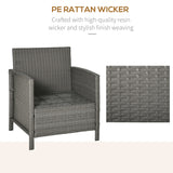 Poly Rattan Wicker 3 Pieces Garden Bistro Set With Glass Top 2-tier Coffee Table - Velmora