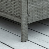 Poly Rattan Wicker 3 Pieces Garden Bistro Set With Glass Top 2-tier Coffee Table - Velmora