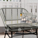 Poly Rattan Wicker 3 Pieces Small Garden Bistro Set - Velmora