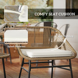 Poly Rattan Wicker 3 Pieces Small Garden Bistro Set - Velmora