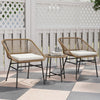 Poly Rattan Wicker 3 Pieces Small Garden Bistro Set - Velmora
