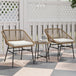 Poly Rattan Wicker 3 Pieces Small Garden Bistro Set - Velmora