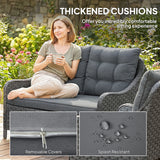 Poly Rattan Wicker 4 Pieces Garden Sofa Set With 2 Armchairs - Velmora