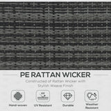 Poly Rattan Wicker 4 Pieces Garden Sofa Set With Glass Top Coffee Table - Velmora
