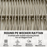 Poly Rattan Wicker 4 Pieces Garden Sofa Set With Loveseat And Armchairs - Velmora