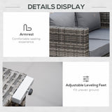 Poly Rattan Wicker 4 Pieces Garden Sofa Set With Storage Box and Glass Top Table - Velmora