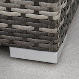 Poly Rattan Wicker 4 Pieces Garden Sofa Set With Storage Box and Glass Top Table - Velmora