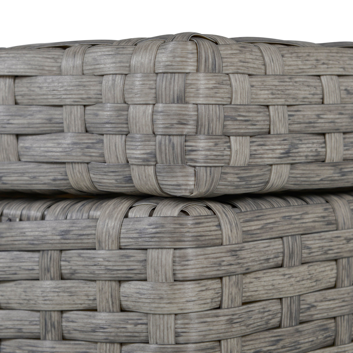Poly Rattan Wicker 4 Pieces Garden Sofa Set With Storage Box and Glass Top Table - Velmora