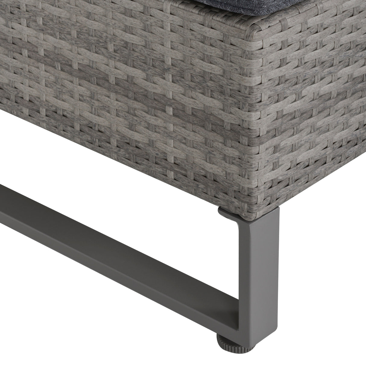 Poly Rattan Wicker 4 Pieces Garden Sofa Set With Storage Box and Glass Top Table - Velmora