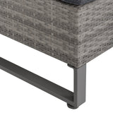 Poly Rattan Wicker 4 Pieces Garden Sofa Set With Storage Box and Glass Top Table - Velmora