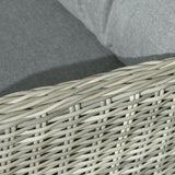 Poly Rattan Wicker 5 Pieces Garden Bistro Set With Reclining Armchairs - Velmora