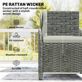 Poly Rattan Wicker 5 Pieces Garden Bistro Set With Reclining Armchairs - Velmora