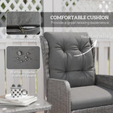 Poly Rattan Wicker 5 Pieces Garden Bistro Set With Reclining Armchairs - Velmora