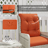 Poly Rattan Wicker 5 Pieces Garden Bistro Set With Reclining Armchairs - Velmora