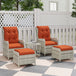 Poly Rattan Wicker 5 Pieces Garden Bistro Set With Reclining Armchairs - Velmora