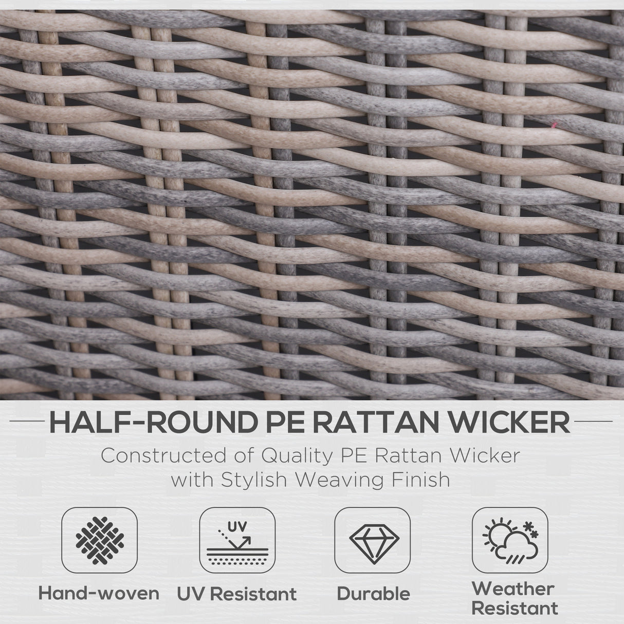 Poly Rattan Wicker 5 Pieces Garden Sofa Set in Aluminium Frame - Velmora