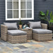 Poly Rattan Wicker 5 Pieces Garden Sofa Set in Aluminium Frame - Velmora