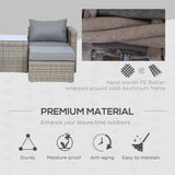 Poly Rattan Wicker 5 Pieces Garden Sofa Set in Aluminium Frame - Velmora