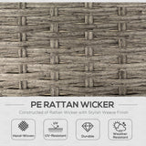 Poly Rattan Wicker 6 Pieces Garden Sofa Set and Liftable Coffee Table - Velmora