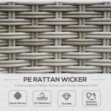 Poly Rattan Wicker 6 Pieces Garden Sofa Set and Liftable Coffee Table - Velmora