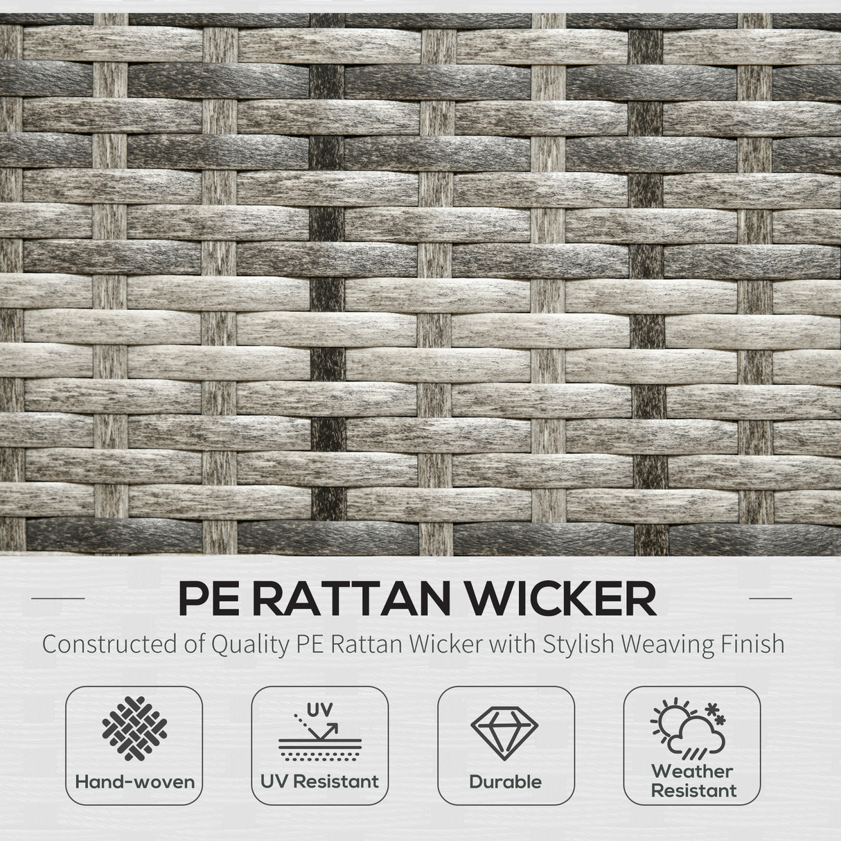 Poly Rattan Wicker 7 Seater Garden Sofa Set With Glass Table - Velmora