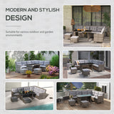 Poly Rattan Wicker 7 Seater Garden Sofa Set With Glass Table - Velmora