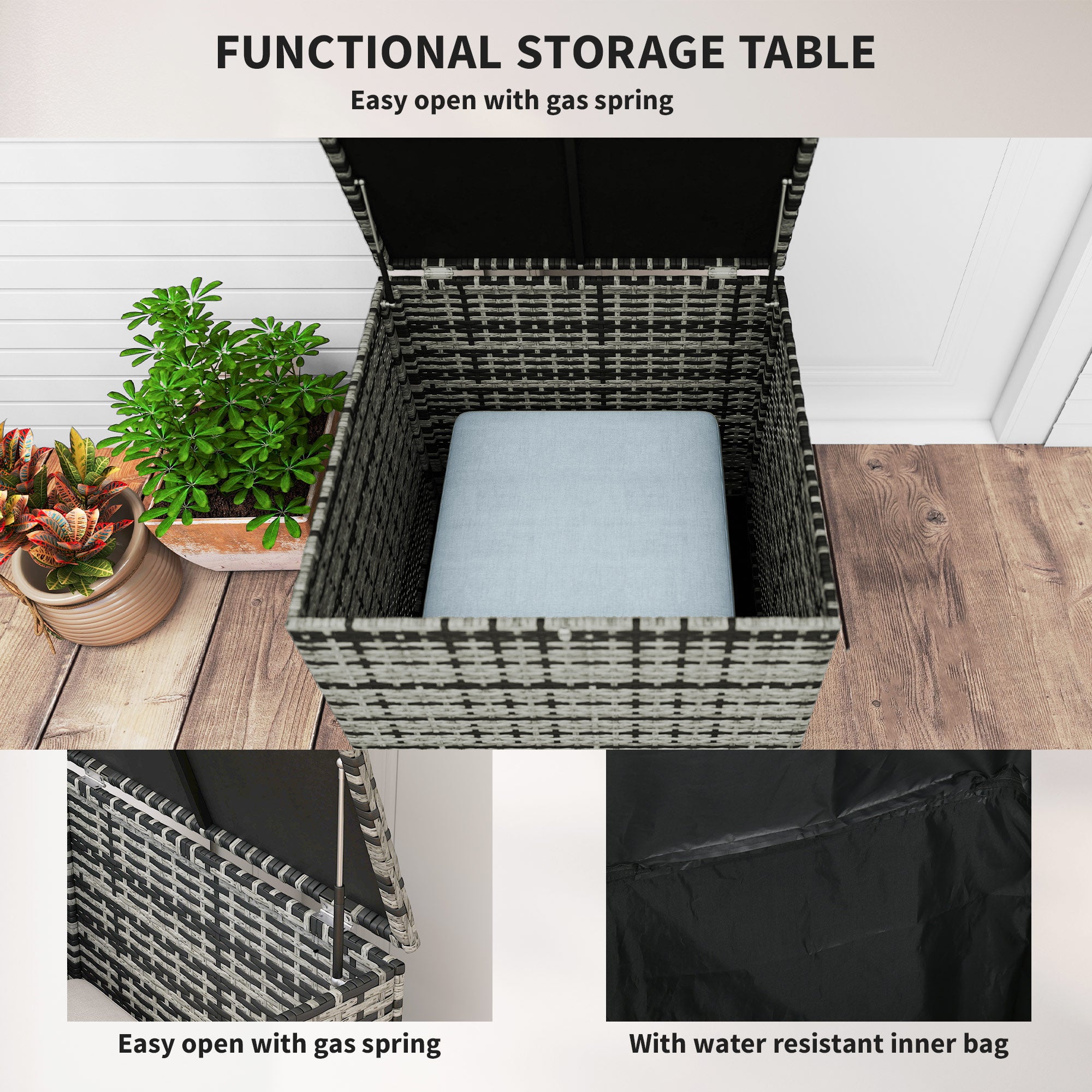 Poly Rattan Wicker 7 Seater Garden Sofa Set With Storage Coffee Table - Velmora