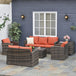 Poly Rattan Wicker 7 Seater Garden Sofa Set With Storage Coffee Table - Velmora