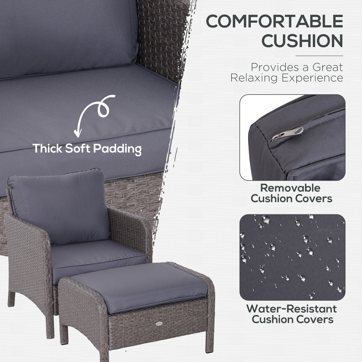 Poly Rattan Wicker Adjustable Recliner Sun Lounger Set of 2 With Storage Side Table - Velmora