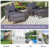Poly Rattan Wicker Adjustable Recliner Sun Lounger Set of 2 With Storage Side Table - Velmora