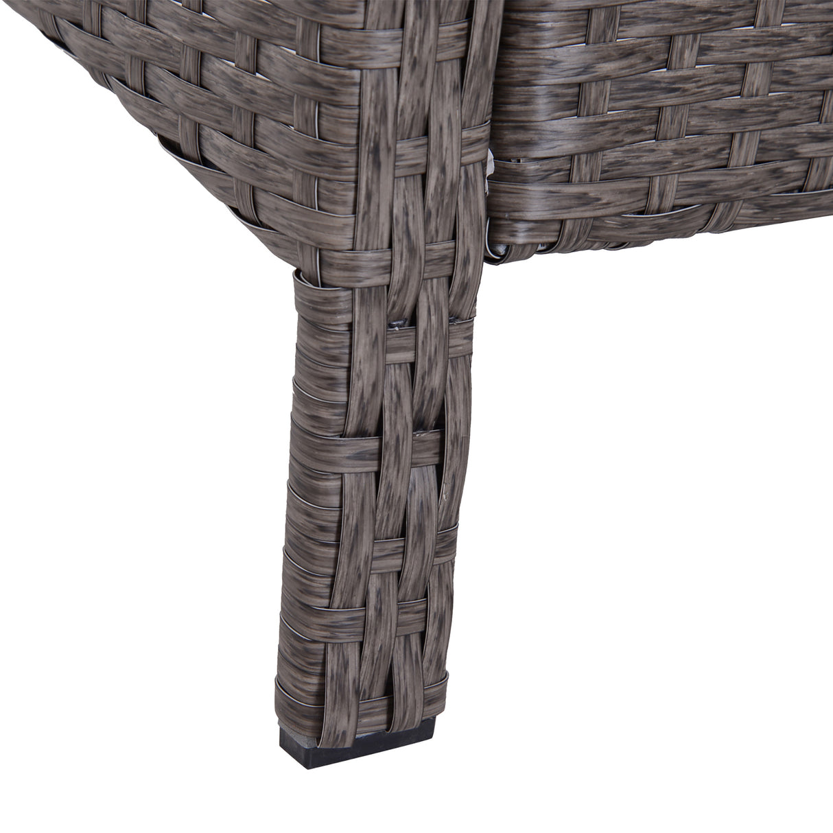Poly Rattan Wicker Adjustable Recliner Sun Lounger Set of 2 With Storage Side Table - Velmora