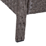 Poly Rattan Wicker Adjustable Recliner Sun Lounger Set of 2 With Storage Side Table - Velmora