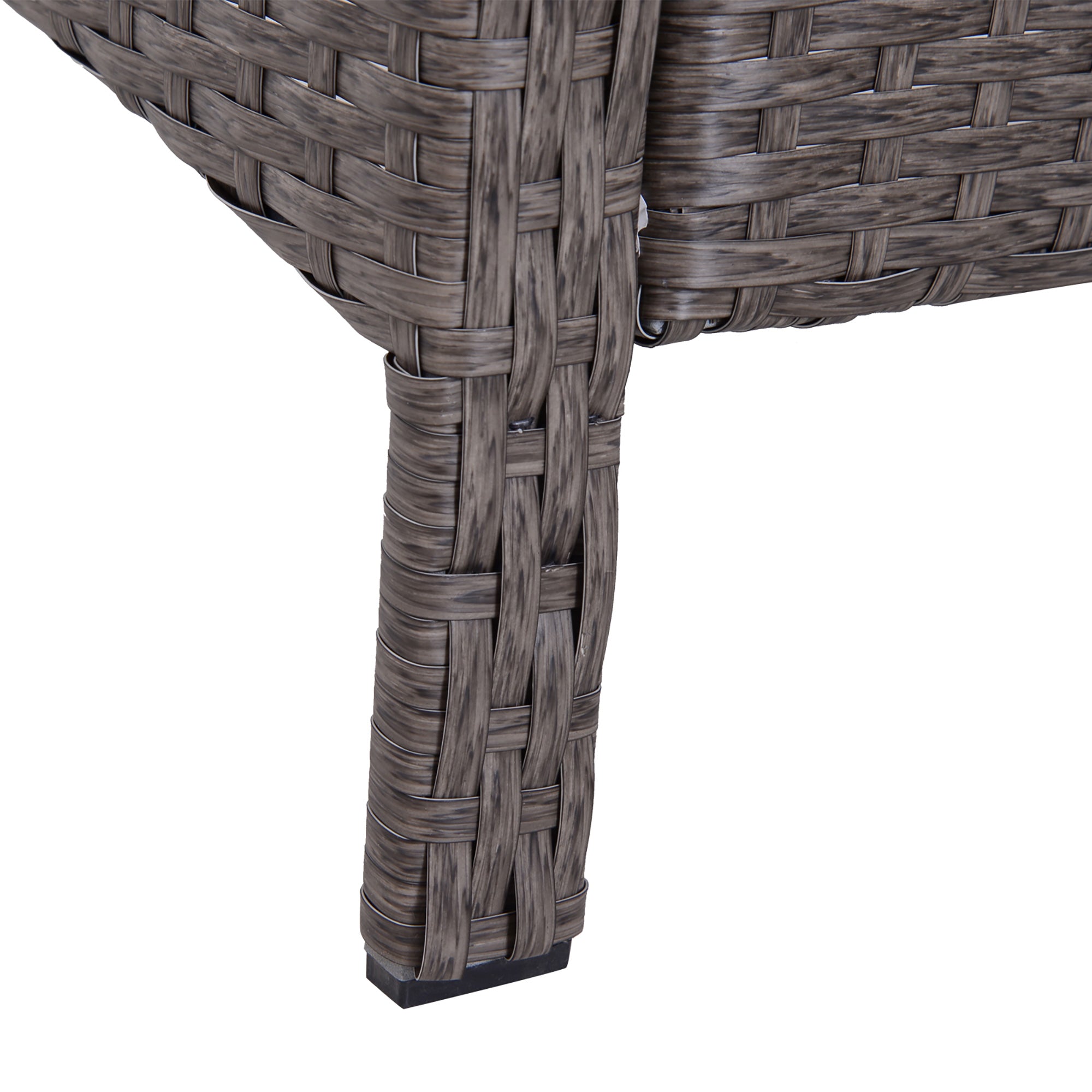 Poly Rattan Wicker Adjustable Recliner Sun Lounger Set of 2 With Storage Side Table - Velmora