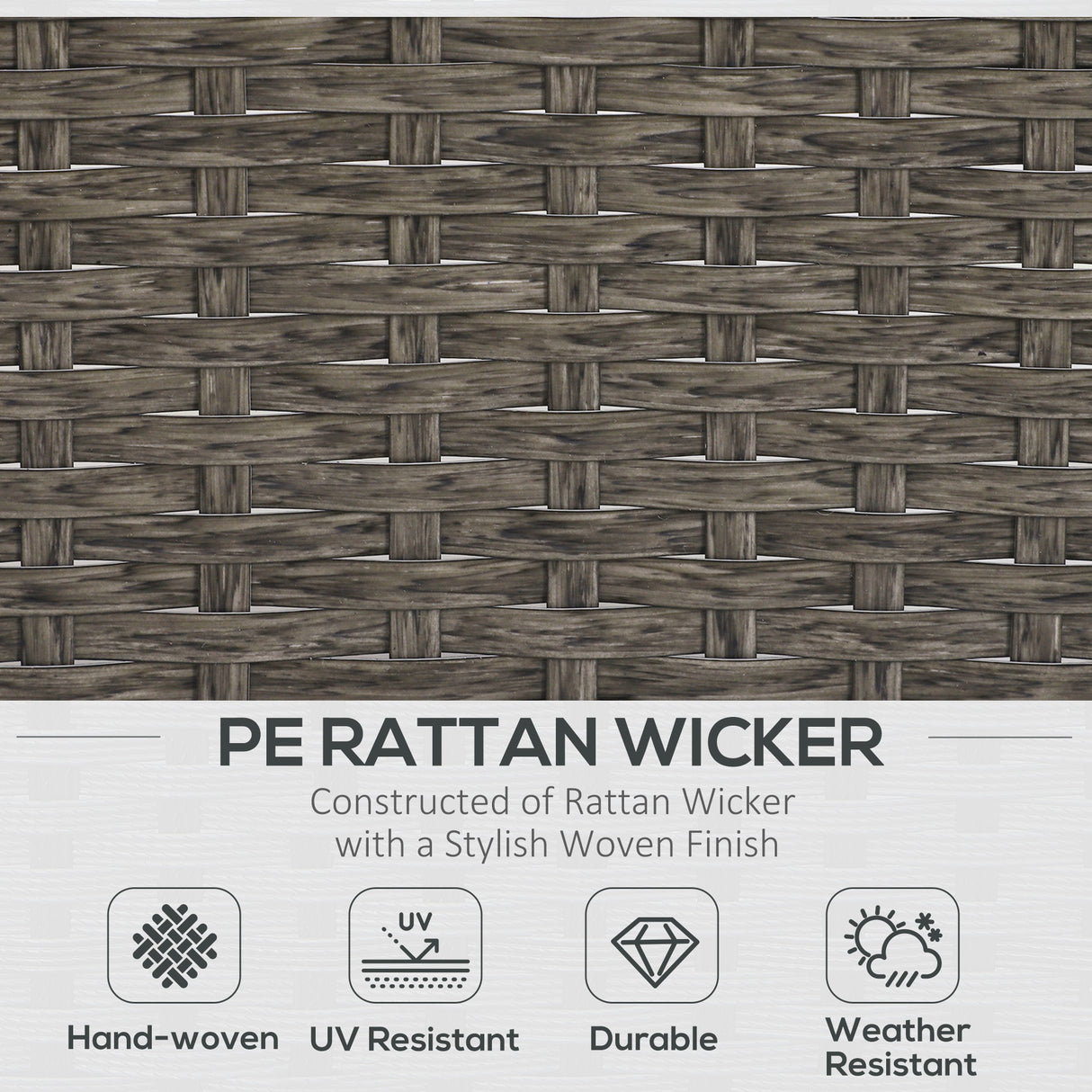 Poly Rattan Wicker Adjustable Recliner Sun Lounger Set of 2 With Storage Side Table - Velmora