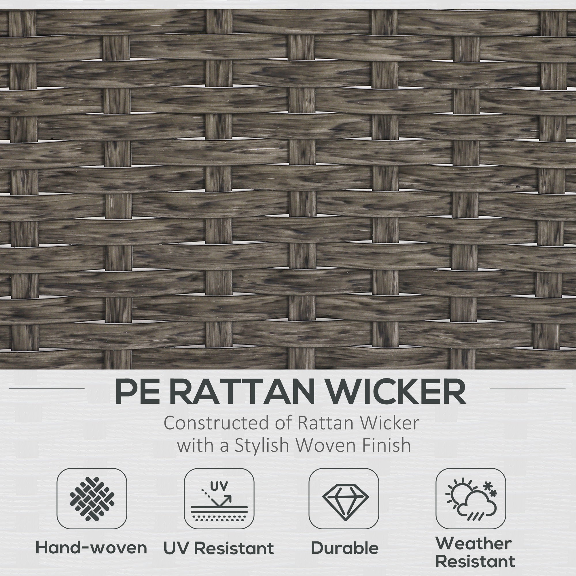 Poly Rattan Wicker Adjustable Recliner Sun Lounger Set of 2 With Storage Side Table - Velmora