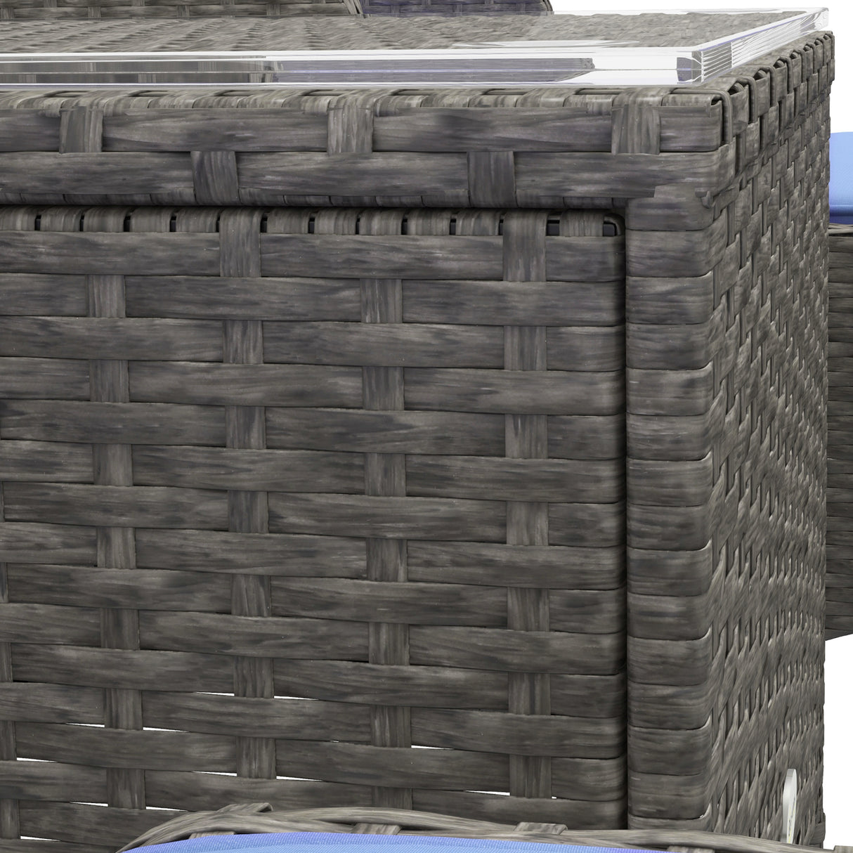 Poly Rattan Wicker Adjustable Recliner Sun Lounger Set of 2 With Storage Side Table - Velmora