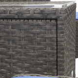 Poly Rattan Wicker Adjustable Recliner Sun Lounger Set of 2 With Storage Side Table - Velmora