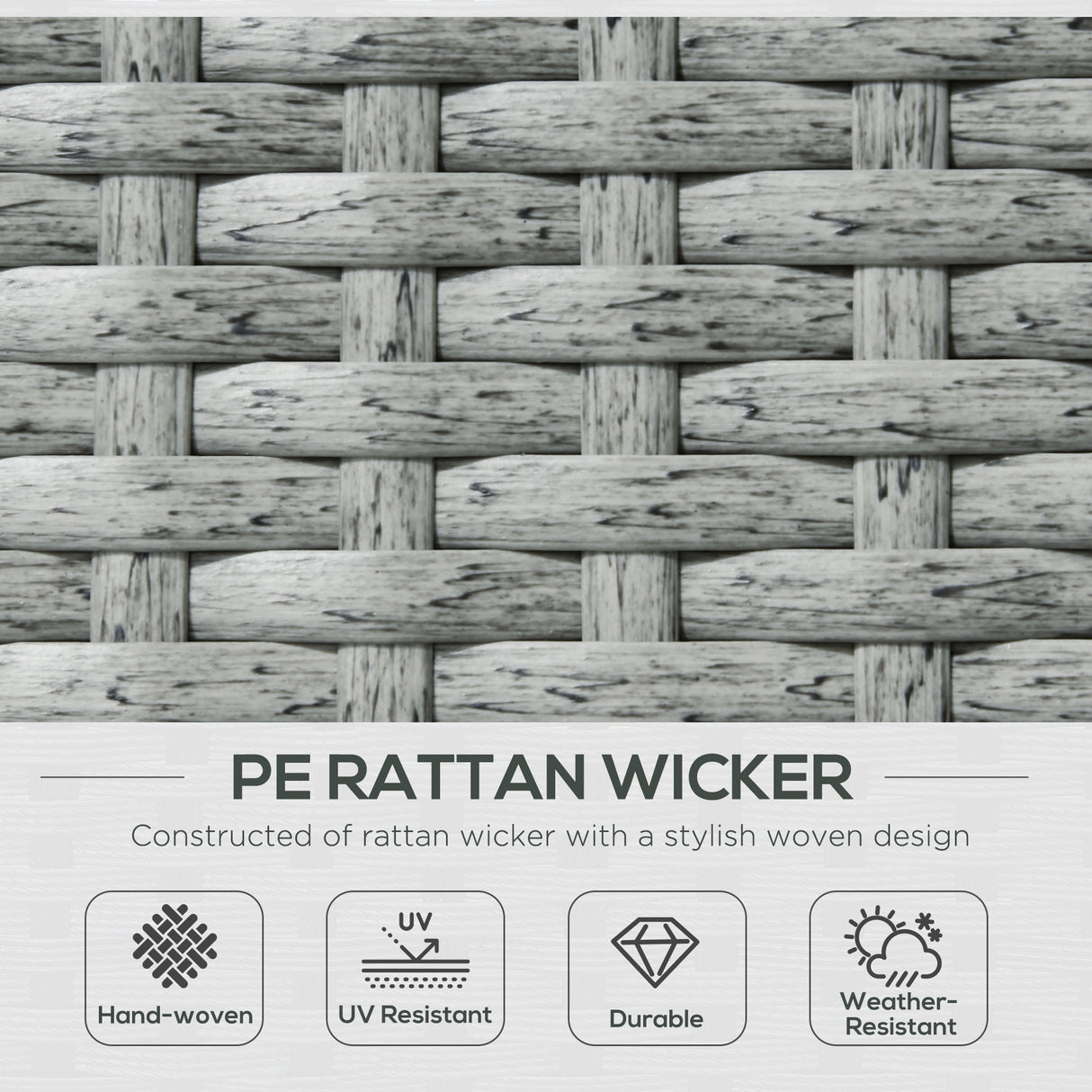 Poly Rattan Wicker Adjustable Recliner Sun Lounger Set of 2 With Storage Side Table - Velmora