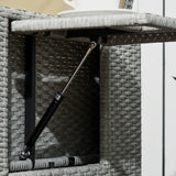 Poly Rattan Wicker Adjustable Recliner Sun Lounger Set of 2 With Storage Side Table - Velmora