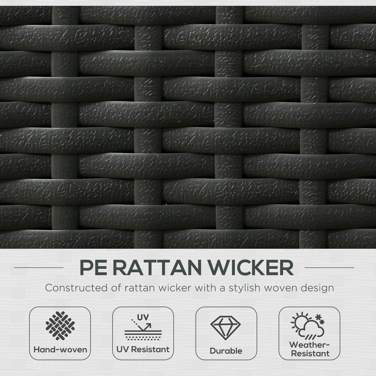 Poly Rattan Wicker Adjustable Recliner Sun Lounger Set of 2 With Storage Side Table - Velmora